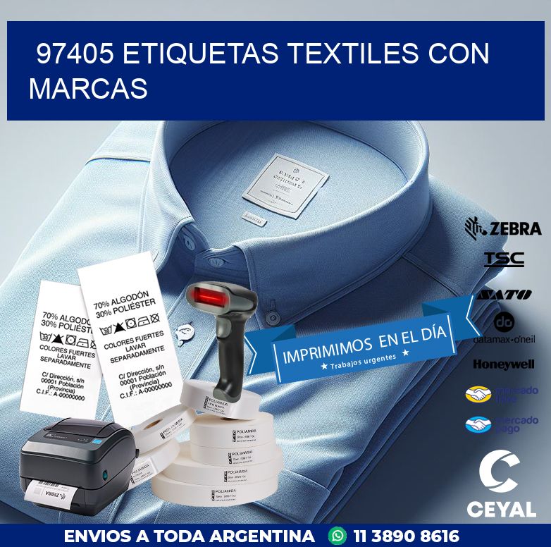 97405 ETIQUETAS TEXTILES CON MARCAS