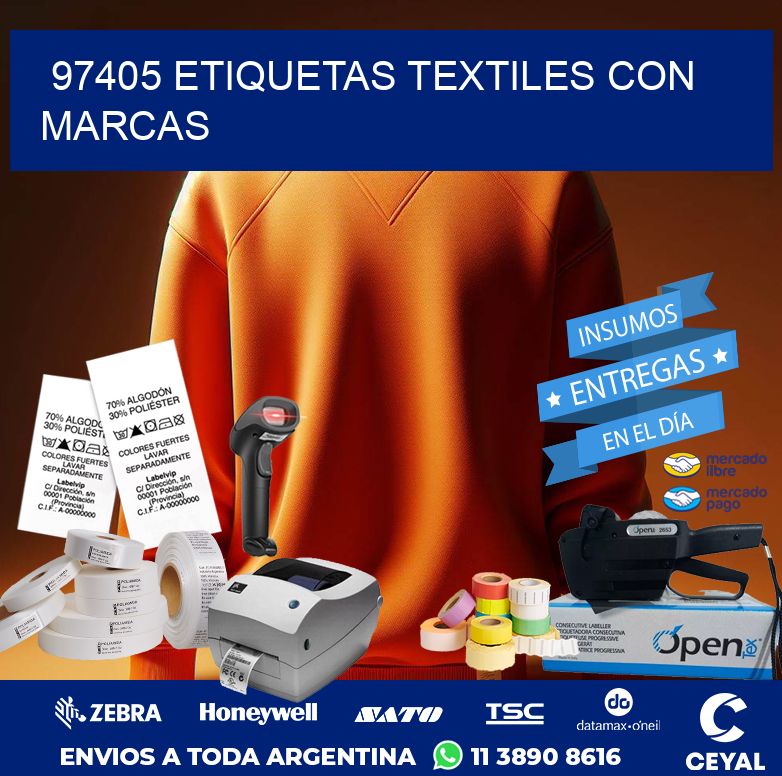 97405 ETIQUETAS TEXTILES CON MARCAS