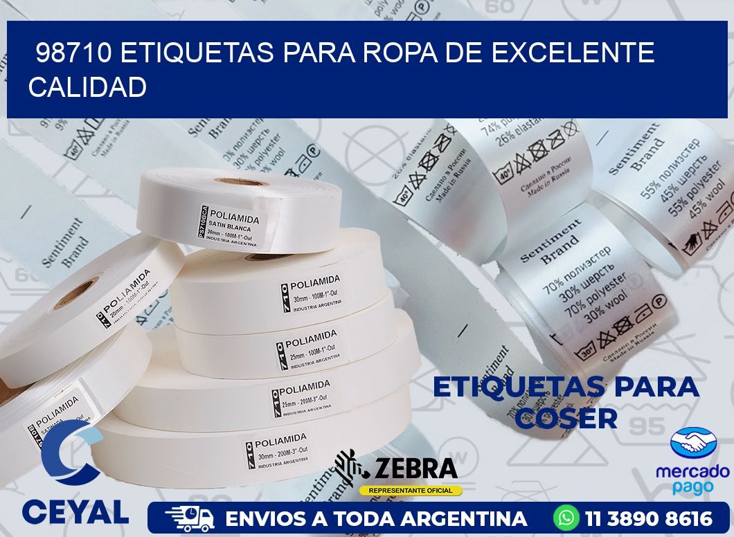 98710 ETIQUETAS PARA ROPA DE EXCELENTE CALIDAD