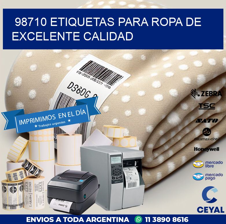 98710 ETIQUETAS PARA ROPA DE EXCELENTE CALIDAD