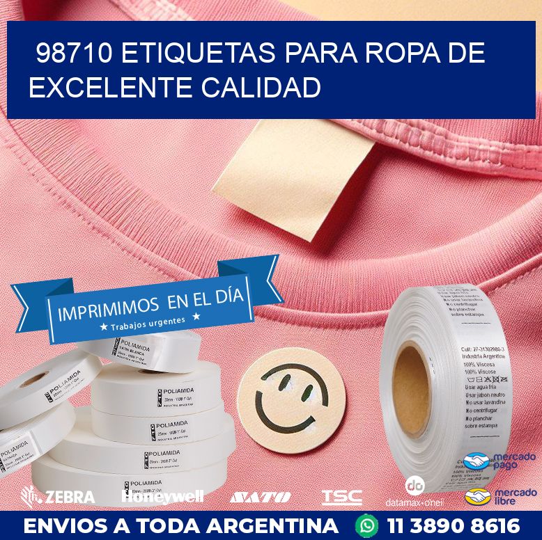 98710 ETIQUETAS PARA ROPA DE EXCELENTE CALIDAD