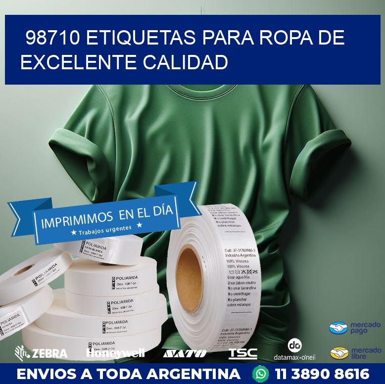 98710 ETIQUETAS PARA ROPA DE EXCELENTE CALIDAD