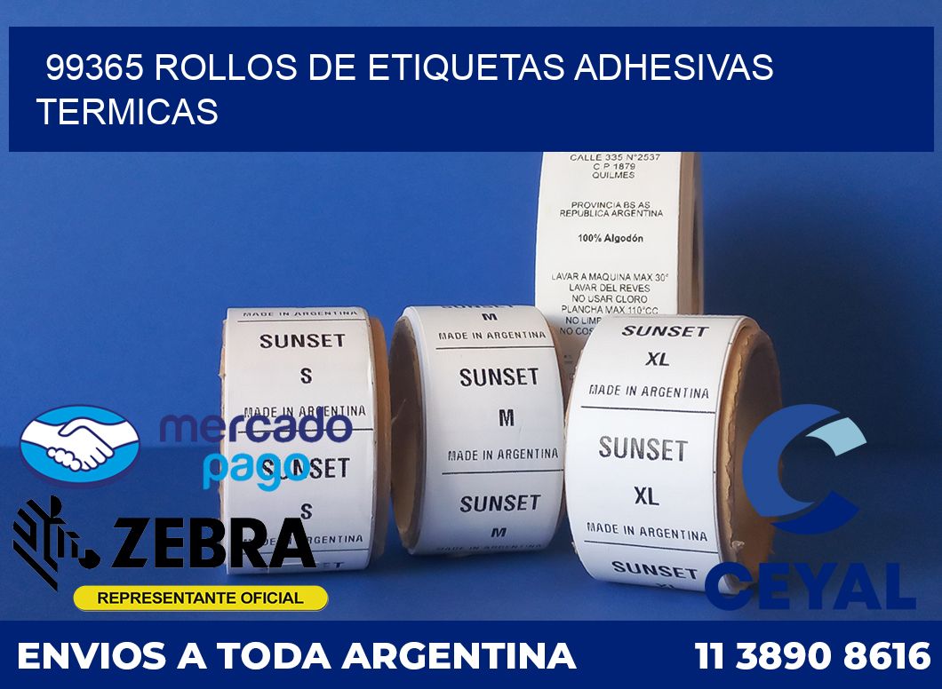99365 ROLLOS DE ETIQUETAS ADHESIVAS TERMICAS
