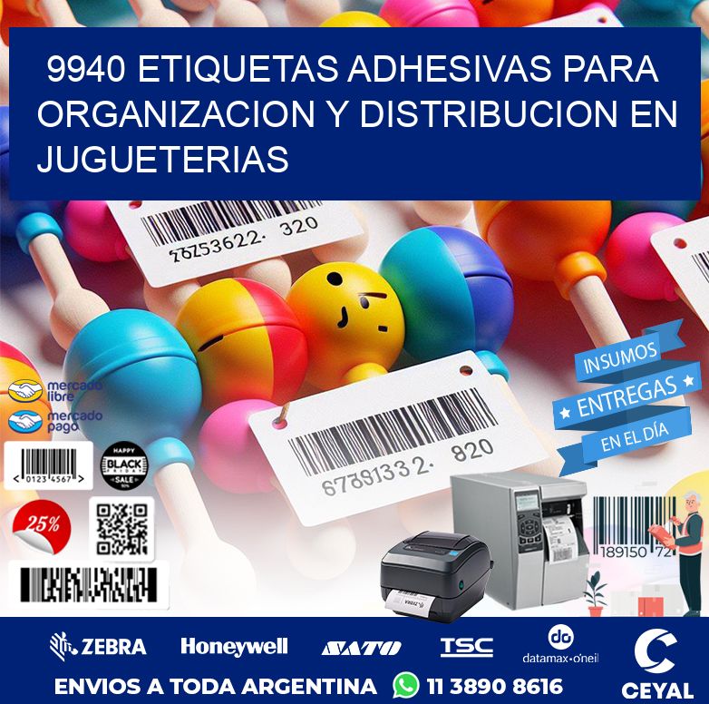 9940 ETIQUETAS ADHESIVAS PARA ORGANIZACION Y DISTRIBUCION EN JUGUETERIAS