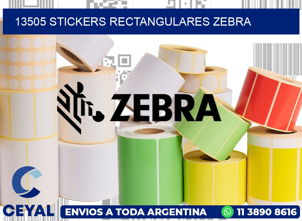 13505 Stickers rectangulares zebra