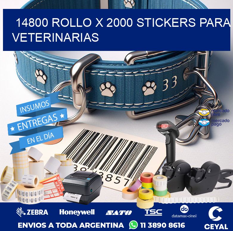 14800 ROLLO X 2000 STICKERS PARA VETERINARIAS