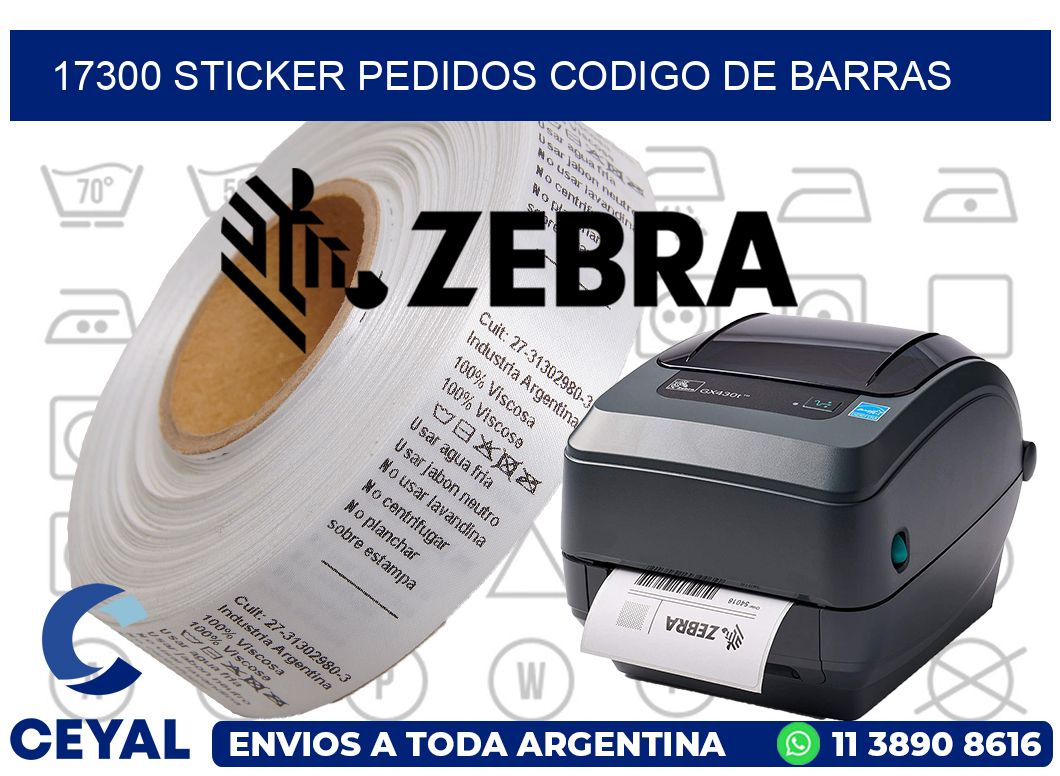 17300 STICKER PEDIDOS CODIGO DE BARRAS