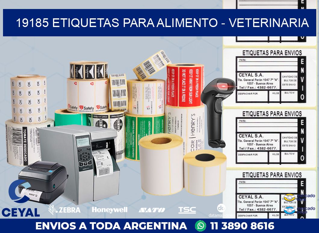 19185 ETIQUETAS PARA ALIMENTO - VETERINARIA