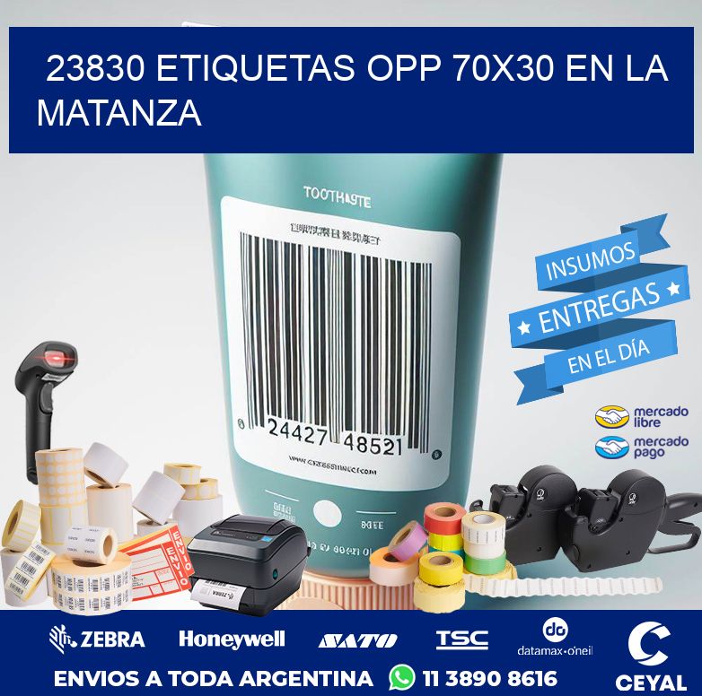 23830 ETIQUETAS OPP 70X30 EN LA MATANZA