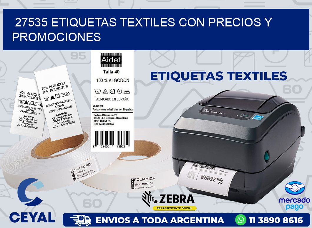 27535 ETIQUETAS TEXTILES CON PRECIOS Y PROMOCIONES