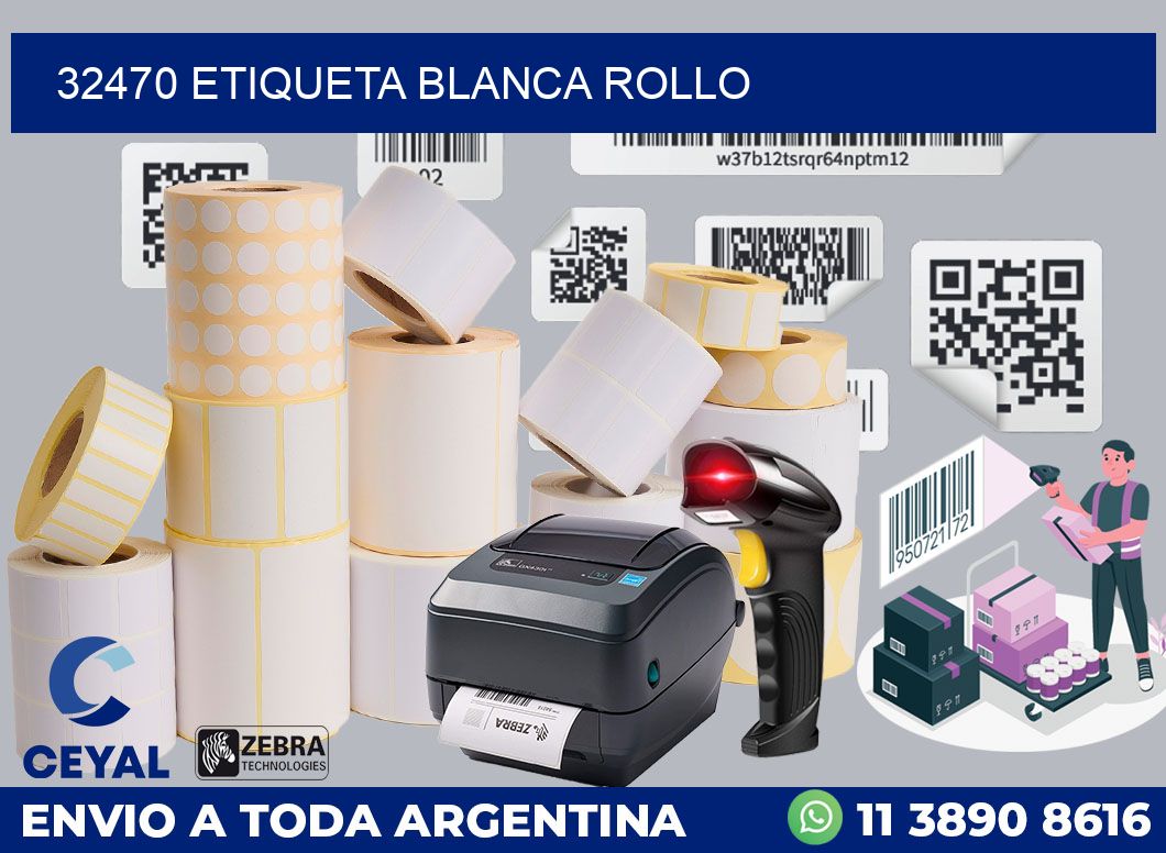 32470 etiqueta blanca rollo