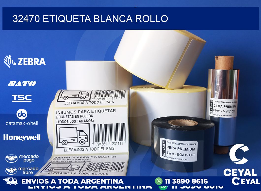 32470 etiqueta blanca rollo