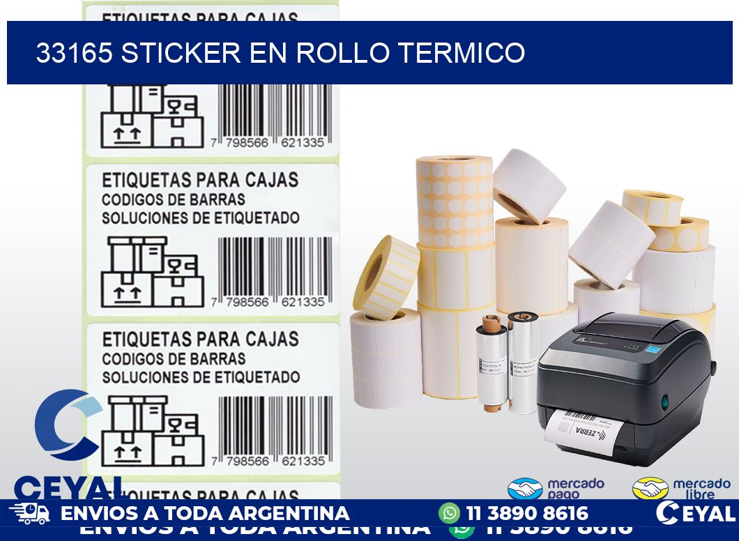 33165 STICKER EN ROLLO TERMICO