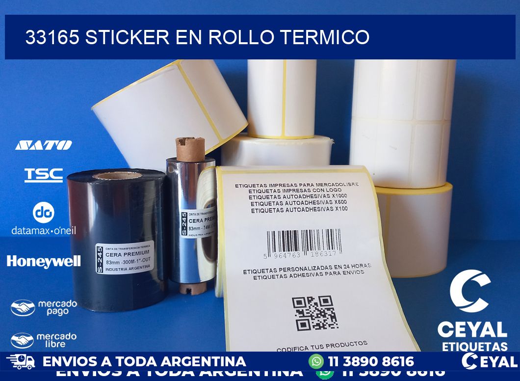 33165 STICKER EN ROLLO TERMICO