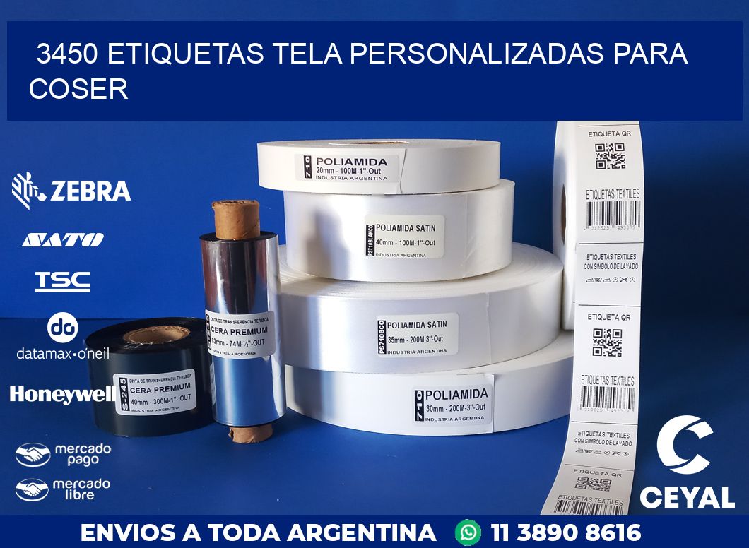 3450 ETIQUETAS TELA PERSONALIZADAS PARA COSER