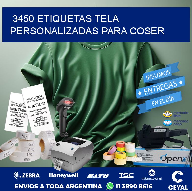 3450 ETIQUETAS TELA PERSONALIZADAS PARA COSER