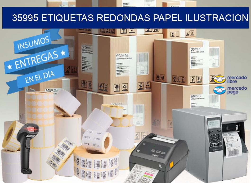35995 ETIQUETAS REDONDAS PAPEL ILUSTRACION