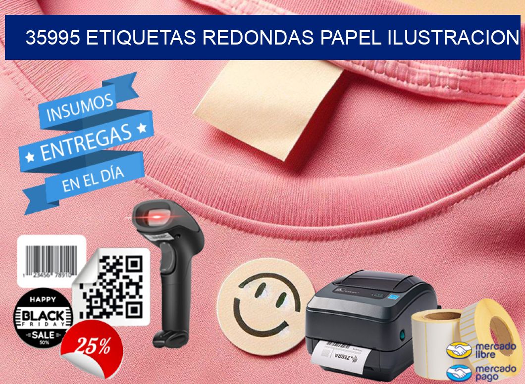 35995 ETIQUETAS REDONDAS PAPEL ILUSTRACION