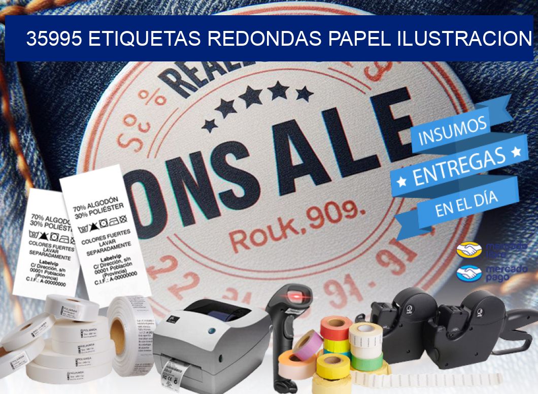 35995 ETIQUETAS REDONDAS PAPEL ILUSTRACION