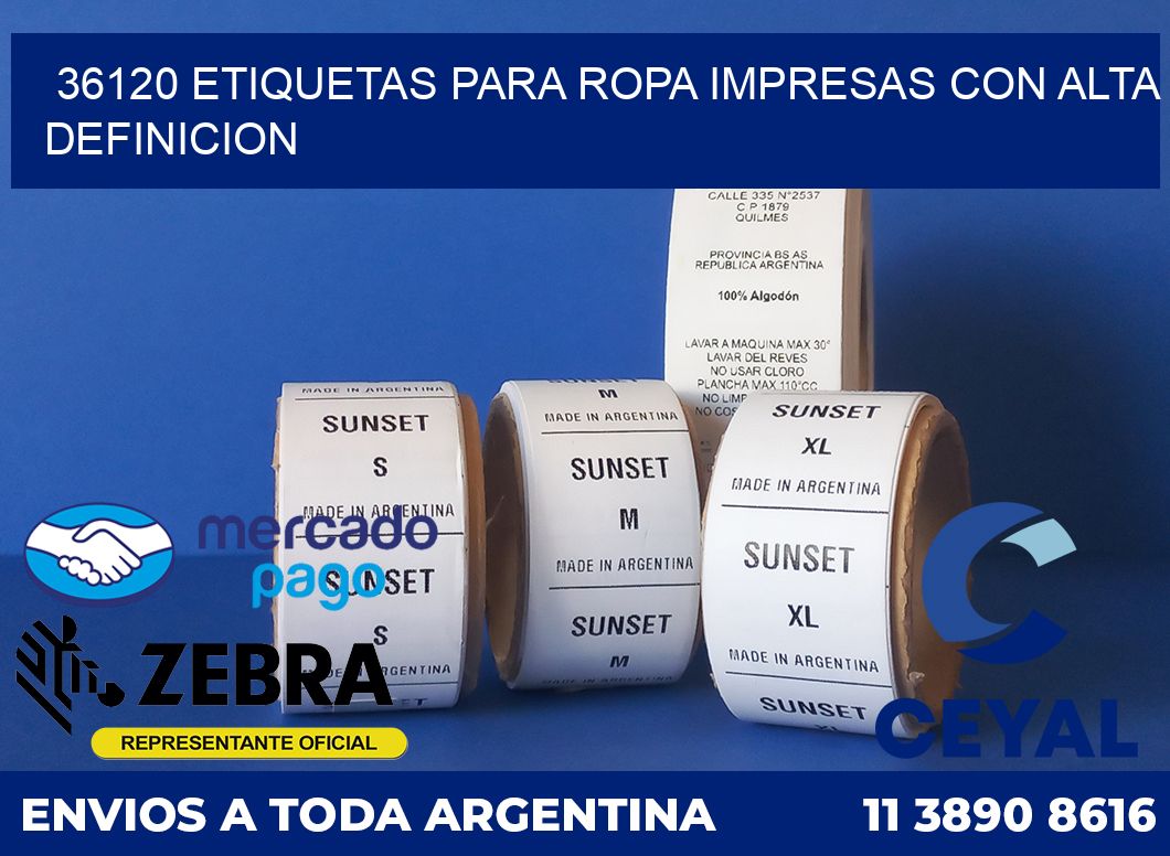 36120 ETIQUETAS PARA ROPA IMPRESAS CON ALTA DEFINICION