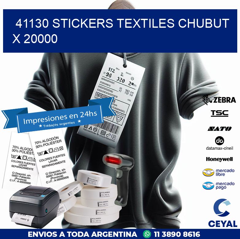 41130 STICKERS TEXTILES CHUBUT X 20000