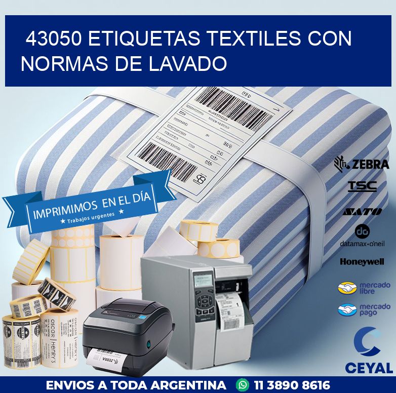 43050 ETIQUETAS TEXTILES CON NORMAS DE LAVADO