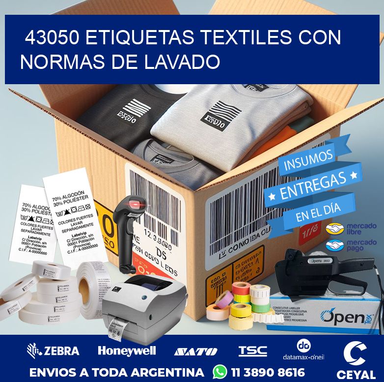 43050 ETIQUETAS TEXTILES CON NORMAS DE LAVADO