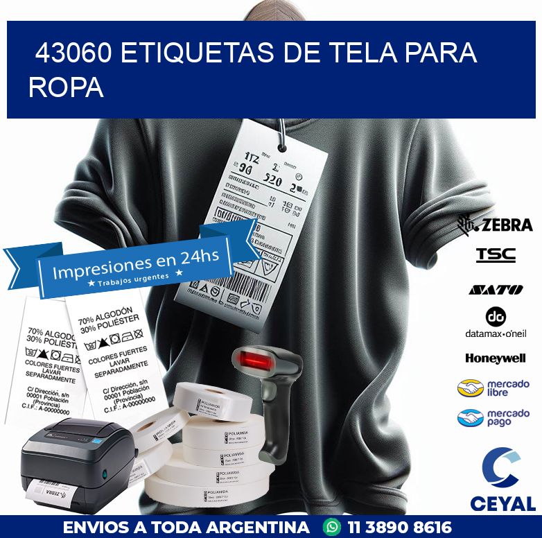 43060 ETIQUETAS DE TELA PARA ROPA