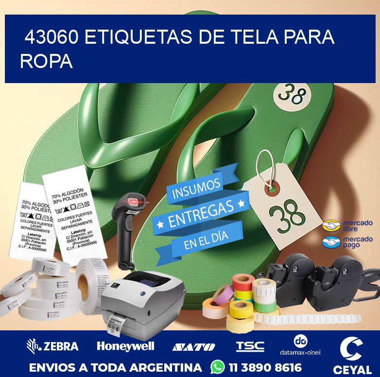 43060 ETIQUETAS DE TELA PARA ROPA