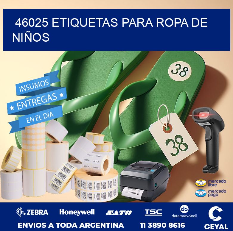 46025 ETIQUETAS PARA ROPA DE NIÑOS