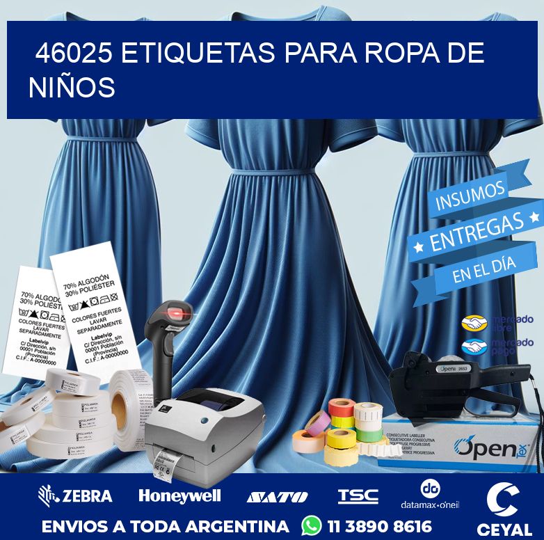 46025 ETIQUETAS PARA ROPA DE NIÑOS