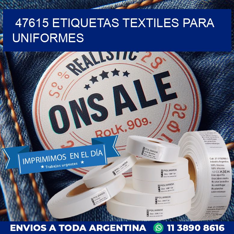47615 ETIQUETAS TEXTILES PARA UNIFORMES