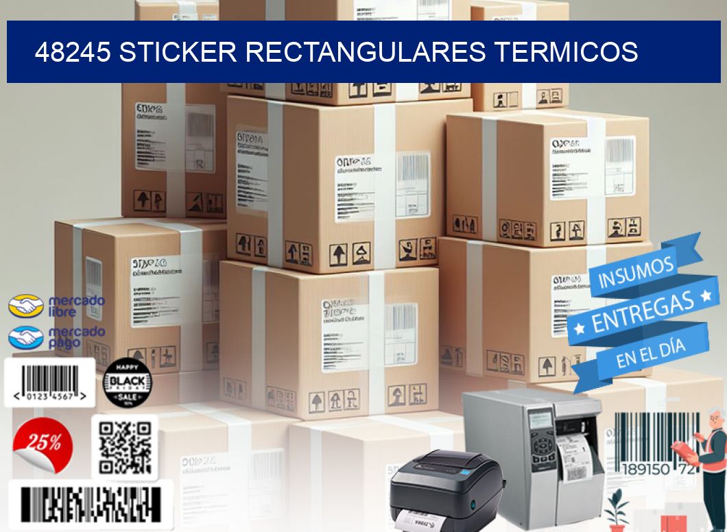 48245 Sticker rectangulares termicos