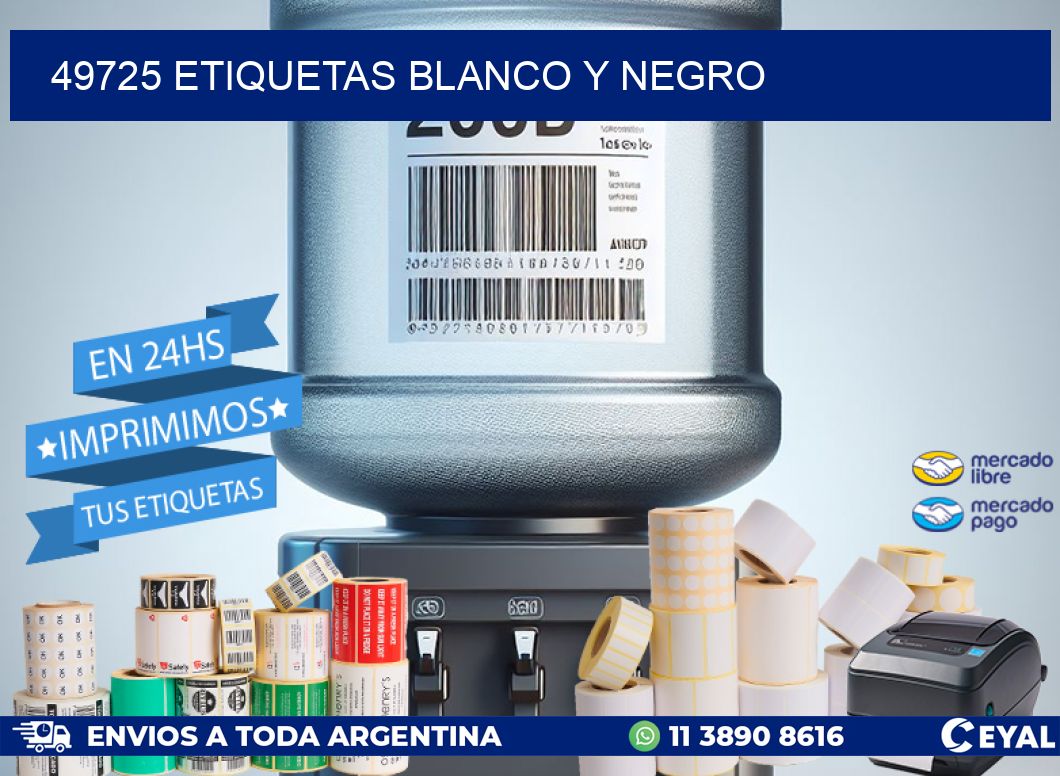 49725 etiquetas blanco y negro