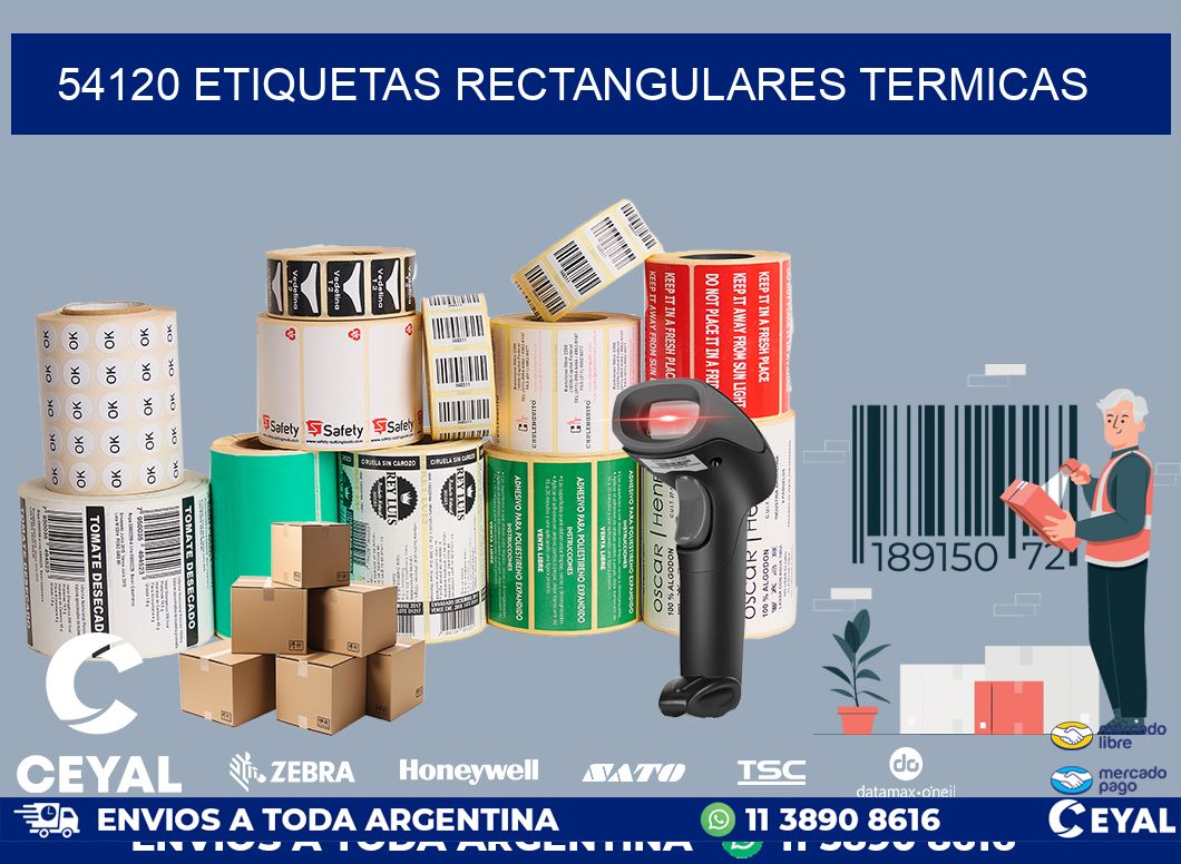 54120 etiquetas rectangulares termicas