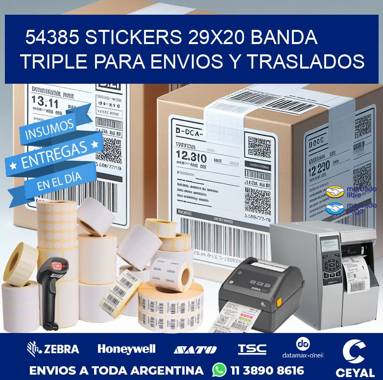 54385 STICKERS 29X20 BANDA TRIPLE PARA ENVIOS Y TRASLADOS