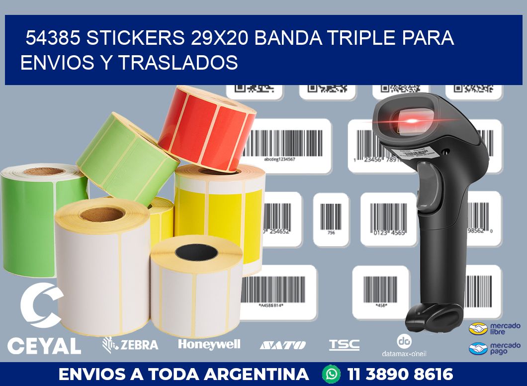 54385 STICKERS 29X20 BANDA TRIPLE PARA ENVIOS Y TRASLADOS