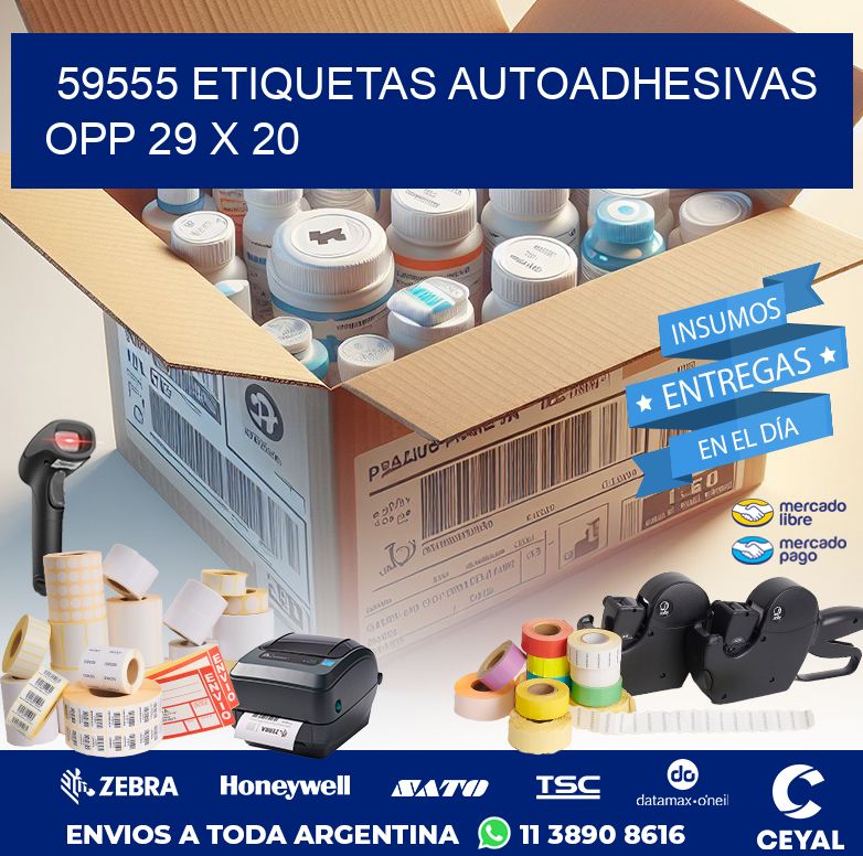 59555 ETIQUETAS AUTOADHESIVAS OPP 29 X 20