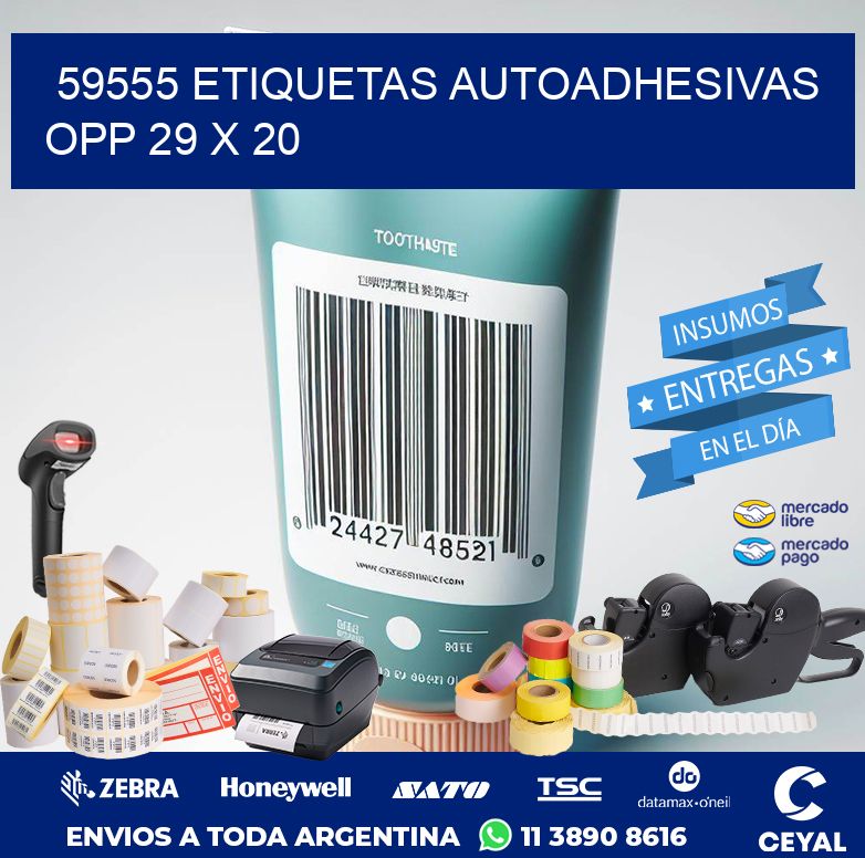 59555 ETIQUETAS AUTOADHESIVAS OPP 29 X 20