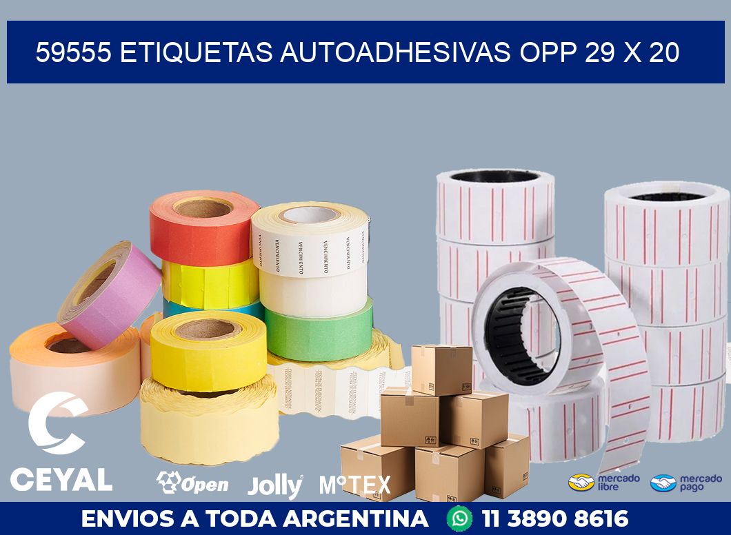 59555 ETIQUETAS AUTOADHESIVAS OPP 29 X 20
