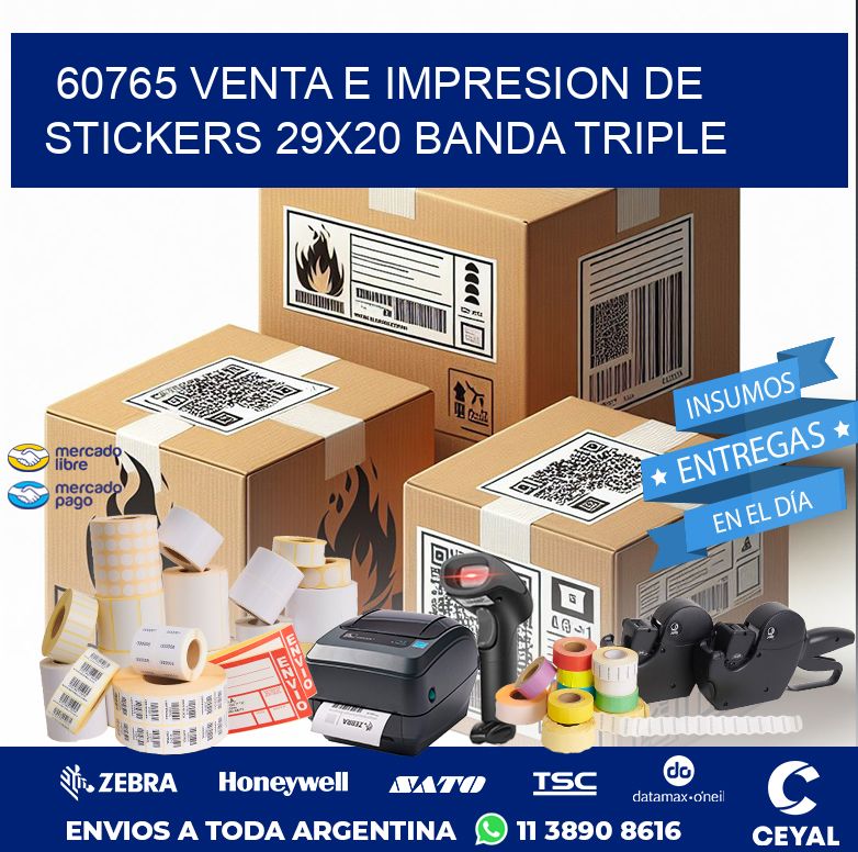 60765 VENTA E IMPRESION DE STICKERS 29X20 BANDA TRIPLE