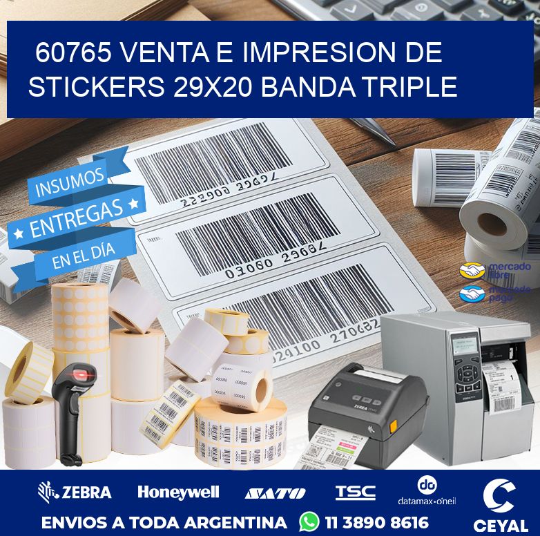 60765 VENTA E IMPRESION DE STICKERS 29X20 BANDA TRIPLE