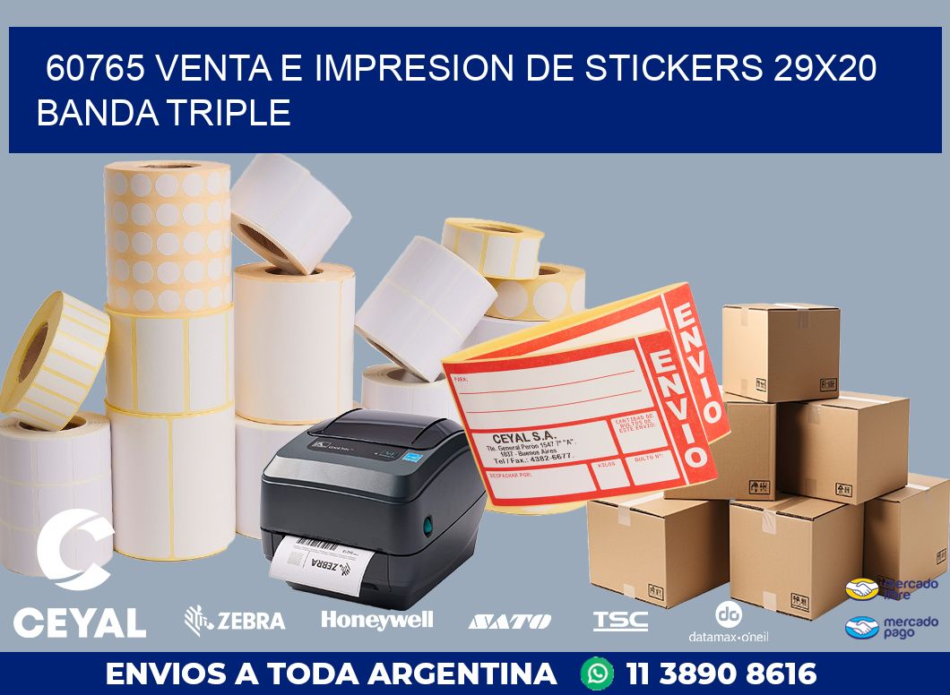 60765 VENTA E IMPRESION DE STICKERS 29X20 BANDA TRIPLE
