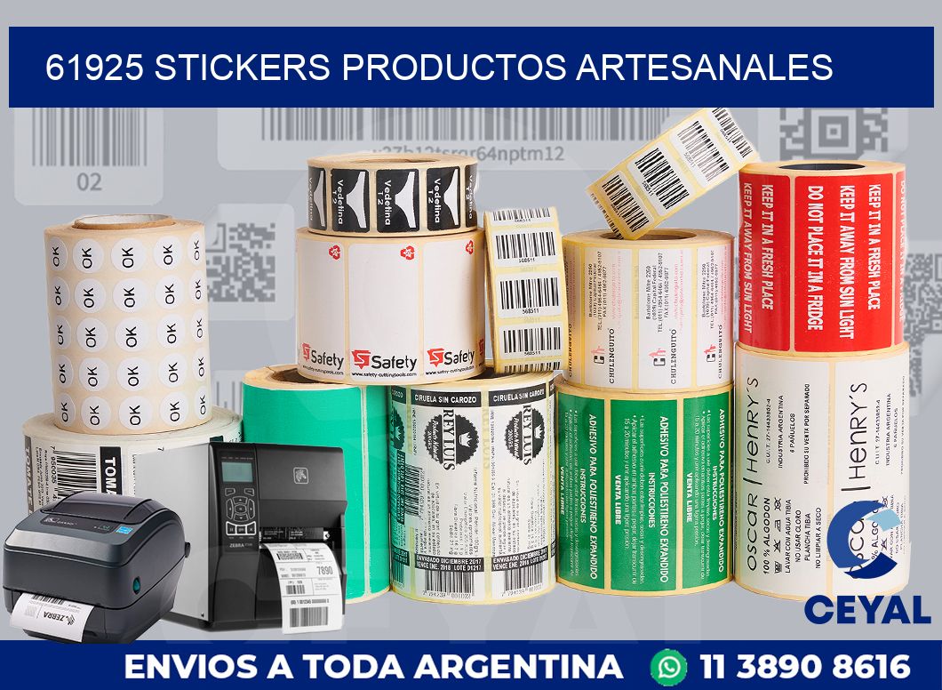 61925 stickers productos artesanales