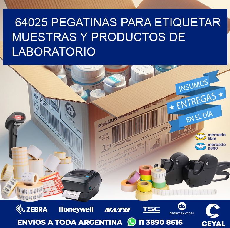 64025 PEGATINAS PARA ETIQUETAR MUESTRAS Y PRODUCTOS DE LABORATORIO