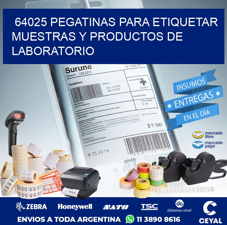 64025 PEGATINAS PARA ETIQUETAR MUESTRAS Y PRODUCTOS DE LABORATORIO