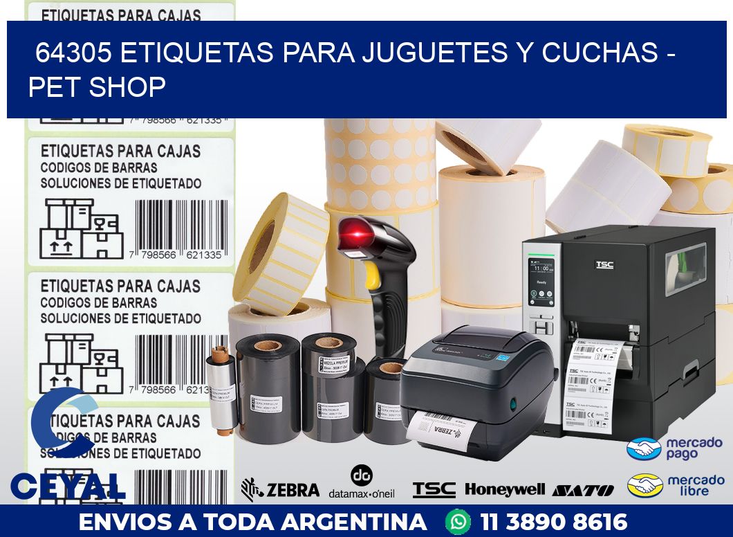 64305 ETIQUETAS PARA JUGUETES Y CUCHAS - PET SHOP