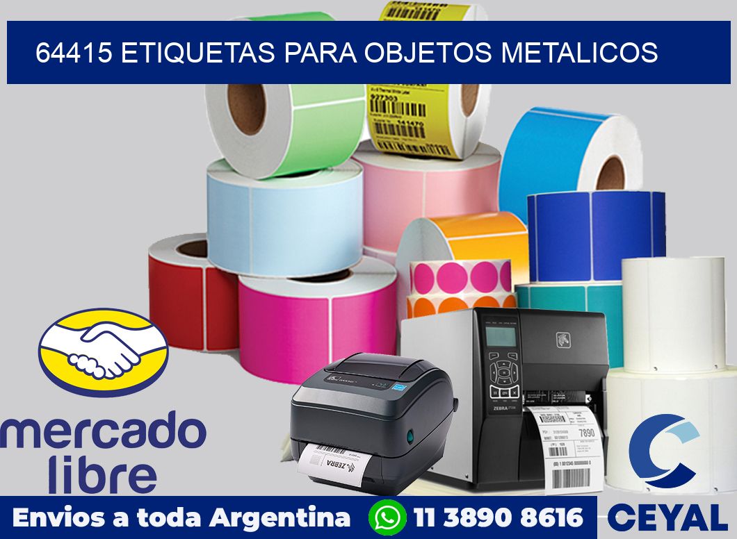 64415 etiquetas para objetos metalicos