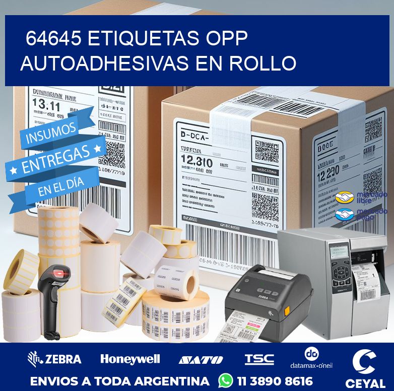 64645 ETIQUETAS OPP AUTOADHESIVAS EN ROLLO