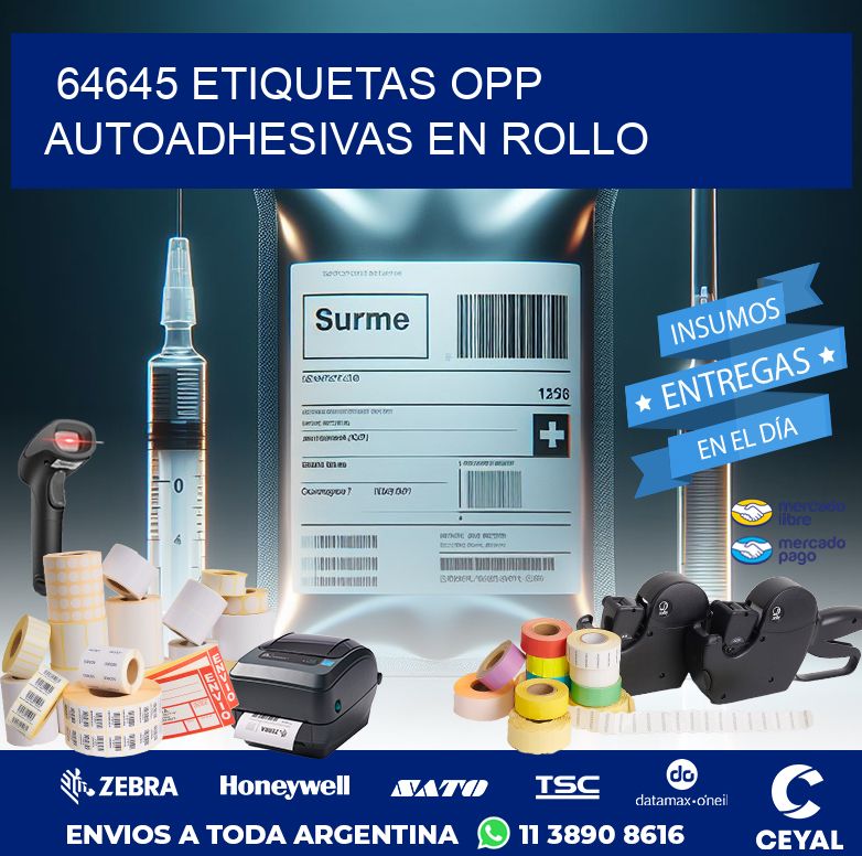64645 ETIQUETAS OPP AUTOADHESIVAS EN ROLLO